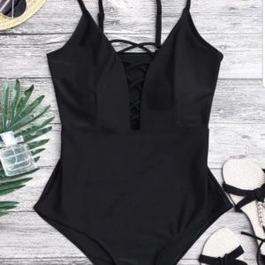 Sexy plunge one piece